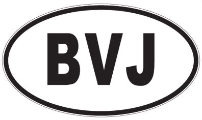 BVJ - 3 Letter Initials Oval Sticker