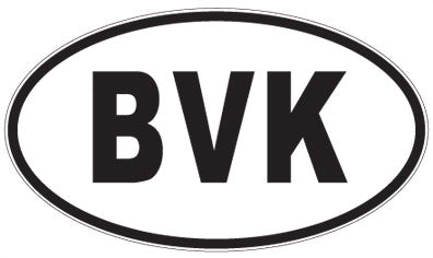 BVK - 3 Letter Initials Oval Sticker