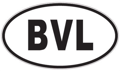 BVL - 3 Letter Initials Oval Sticker