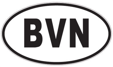 BVN - 3 Letter Initials Oval Sticker