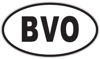 BVO - 3 Letter Initials Oval Sticker