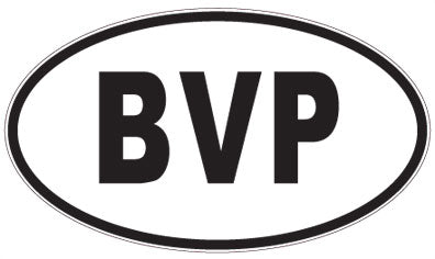 BVP - 3 Letter Initials Oval Sticker