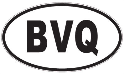 BVQ - 3 Letter Initials Oval Sticker