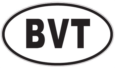 BVT - 3 Letter Initials Oval Sticker