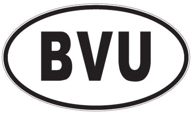 BVU - 3 Letter Initials Oval Sticker