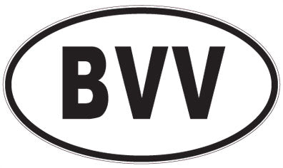 BVV - 3 Letter Initials Oval Sticker