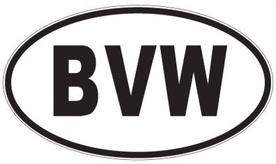BVW - 3 Letter Initials Oval Sticker