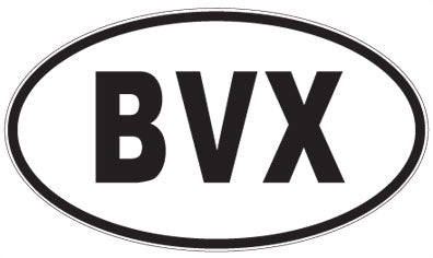 BVX - 3 Letter Initials Oval Sticker
