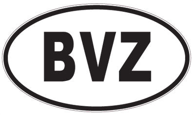 BVZ - 3 Letter Initials Oval Sticker