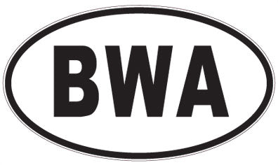 BWA - 3 Letter Initials Oval Sticker