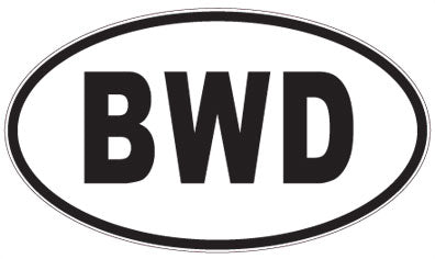 BWD - 3 Letter Initials Oval Sticker