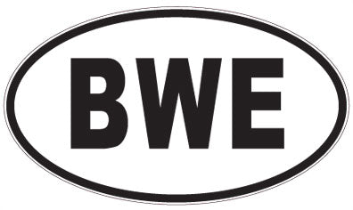BWE - 3 Letter Initials Oval Sticker
