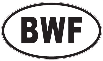 BWF - 3 Letter Initials Oval Sticker
