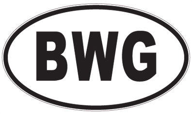 BWG - 3 Letter Initials Oval Sticker
