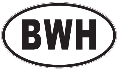 BWH - 3 Letter Initials Oval Sticker