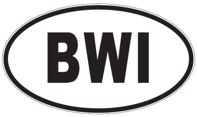 BWI - 3 Letter Initials Oval Sticker