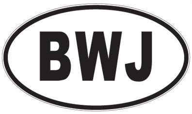 BWJ - 3 Letter Initials Oval Sticker