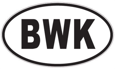 BWK - 3 Letter Initials Oval Sticker