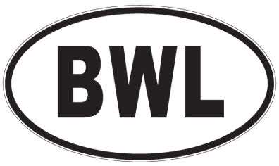 BWL - 3 Letter Initials Oval Sticker