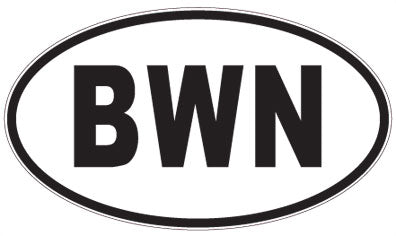 BWN - 3 Letter Initials Oval Sticker