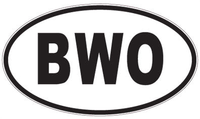 BWO - 3 Letter Initials Oval Sticker