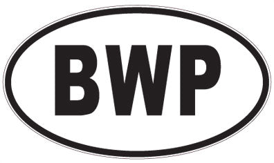 BWP - 3 Letter Initials Oval Sticker