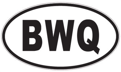 BWQ - 3 Letter Initials Oval Sticker