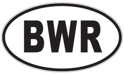 BWR - 3 Letter Initials Oval Sticker