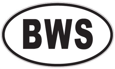 BWS - 3 Letter Initials Oval Sticker