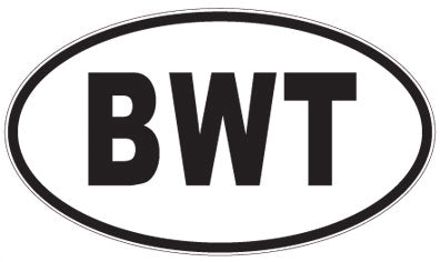BWT - 3 Letter Initials Oval Sticker