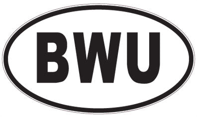 BWU - 3 Letter Initials Oval Sticker