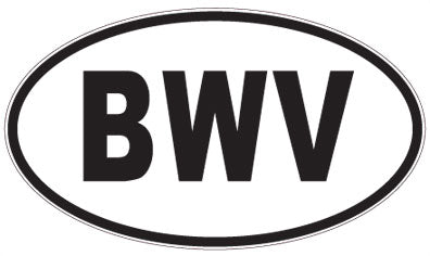 BWV - 3 Letter Initials Oval Sticker