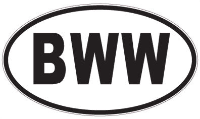 BWW - 3 Letter Initials Oval Sticker