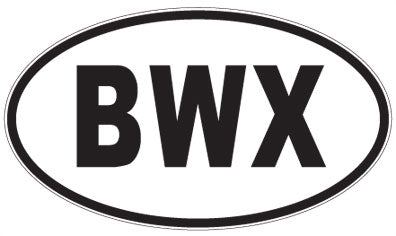 BWX - 3 Letter Initials Oval Sticker