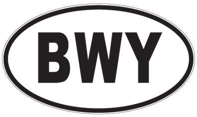 BWY - 3 Letter Initials Oval Sticker