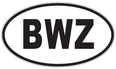 BWZ - 3 Letter Initials Oval Sticker