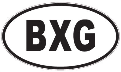 BXG - 3 Letter Initials Oval Sticker