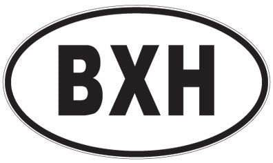 BXH - 3 Letter Initials Oval Sticker
