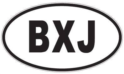 BXJ - 3 Letter Initials Oval Sticker