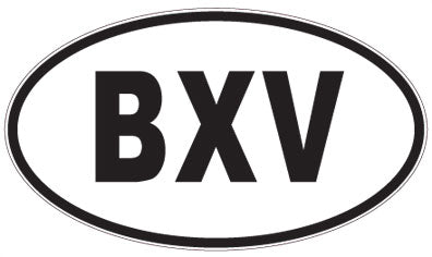 BXV - 3 Letter Initials Oval Sticker