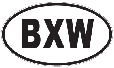 BXW - 3 Letter Initials Oval Sticker