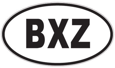 BXZ - 3 Letter Initials Oval Sticker