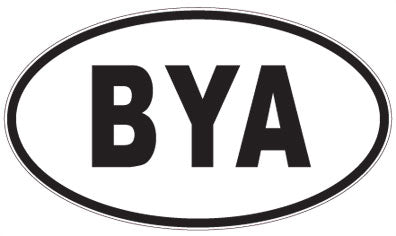 BYA - 3 Letter Initials Oval Sticker