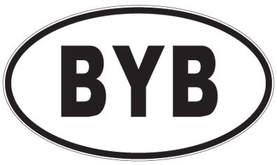 BYB - 3 Letter Initials Oval Sticker