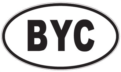 BYC - 3 Letter Initials Oval Sticker