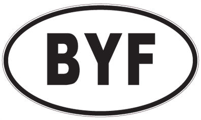BYF - 3 Letter Initials Oval Sticker