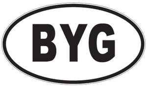 BYG - 3 Letter Initials Oval Sticker