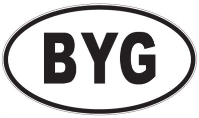 BYG - 3 Letter Initials Oval Magnet