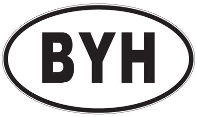 BYH - 3 Letter Initials Oval Sticker