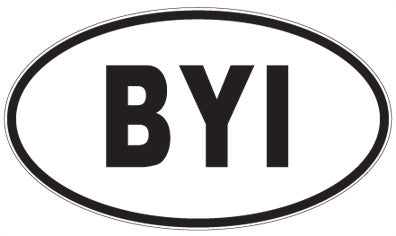 BYI - 3 Letter Initials Oval Sticker